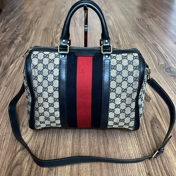 A196- ๐ฏ % authentic Gucci Boston tote bag - Picture 4 of 16